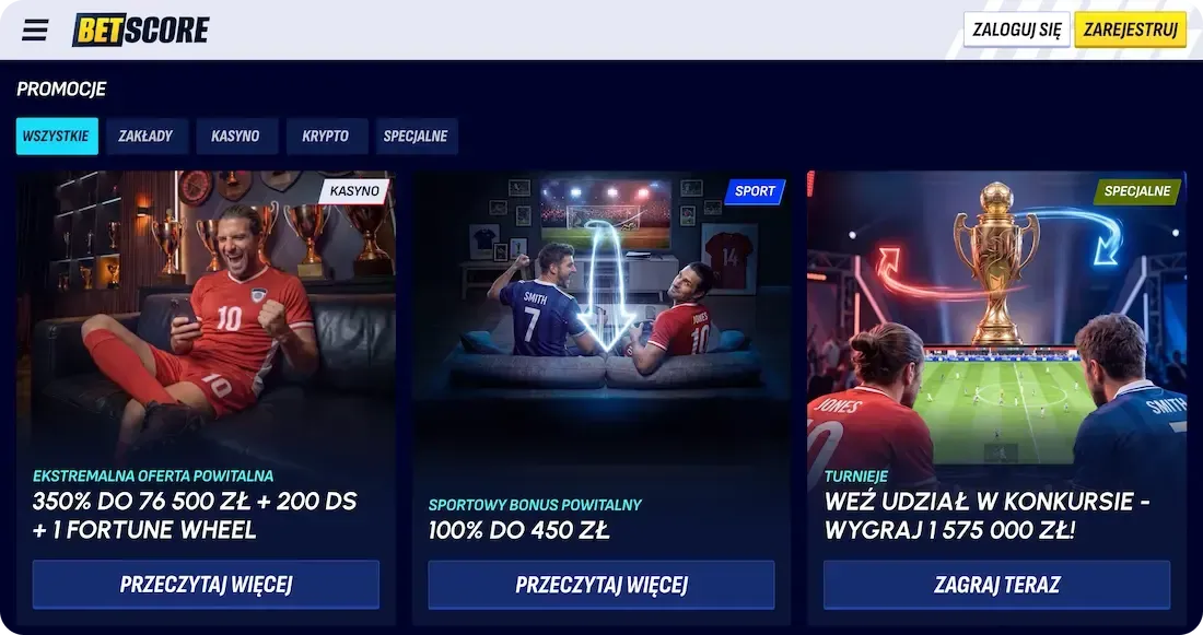 wszystkie bonusy w kasynie betscore