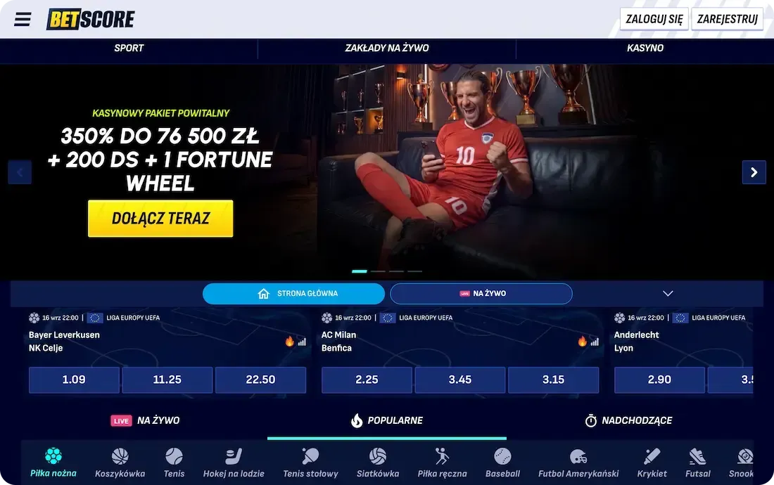 strona kasyna betscore